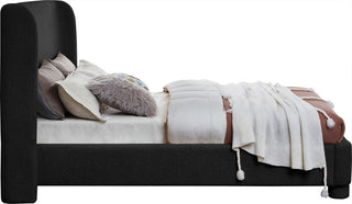 Penny Bed, Black, Queen, Boucle Fabric