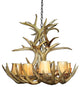 Whitetail Deer Cascade Antler Chandelier Light, Xxl, Rawhide Shades