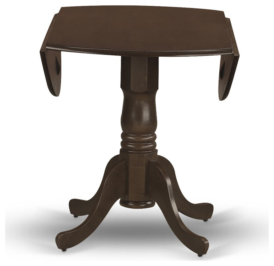 5 Pctable With 2 Drop Leaves And 4 Wood Dinette Chairs