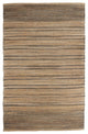 9" x 12" Tan and Black Eclectic Striped Area Rug