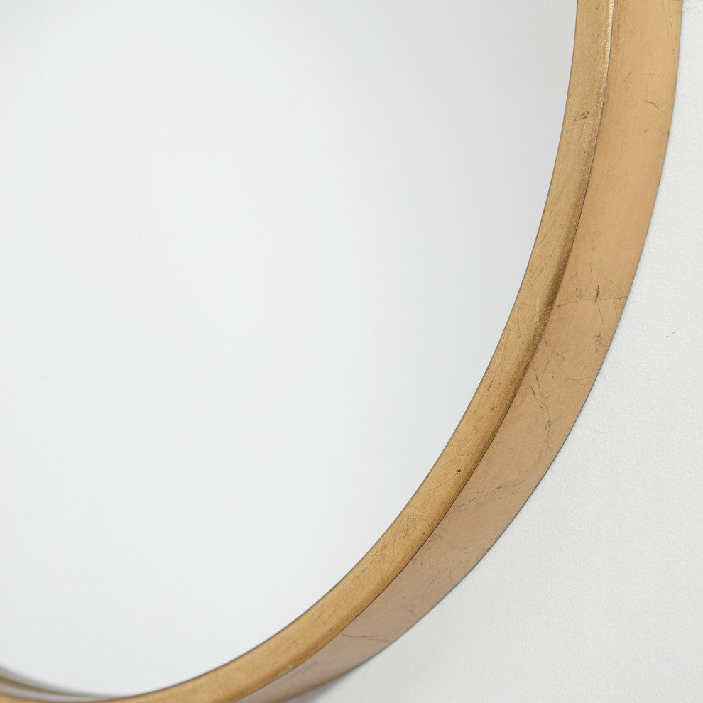 Varina Minimalist Oval Mirror, Gold