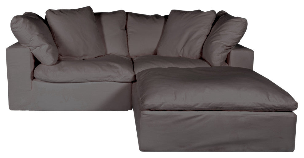 First of A Kind Clay Nook Modular Sectional Livesmart Fabric Light Gray