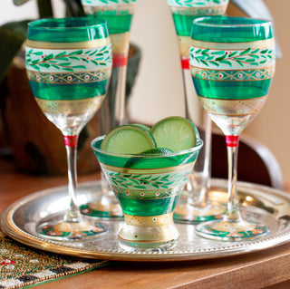 Christmas Garland Wine Glasses, Set of 2