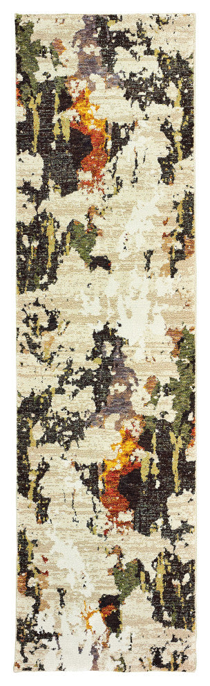 Oriental Weavers Evolution Beige/ Charcoal Abstract Indoor Area Rug 2'3"X8'