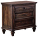 Benzara BM280360 Oxy 30" Classic Nightstand, 3 Drawers, USB Ports, Wood, Brown