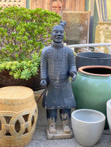 Blackened Terra Cotta Warrior Statue