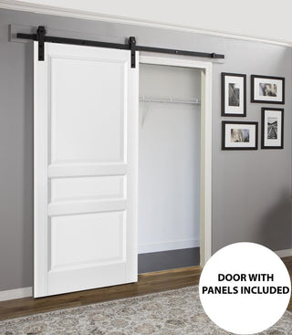 Barn Door Solid wood & Hardware | Lucia 31 Matte White, 28" X 80"