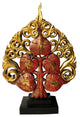 Asian Centerpiece Home Accent Decor, Carved Wood Tree Statue, Red