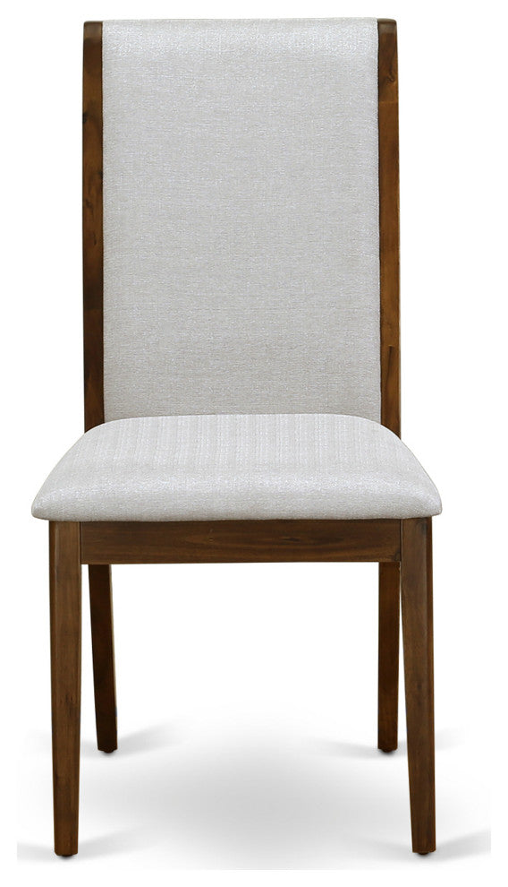 3Pc Table, Chairs Dining Set, 2 Grey Kitchen and Dining Chairs, Acacia Walnut