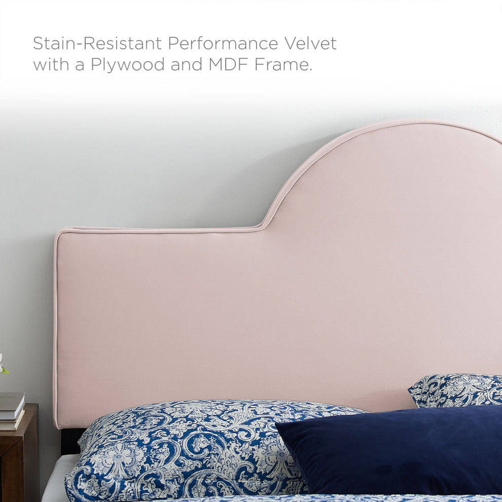 Platform Bed Frame, King Size, Pink, Velvet, Modern, Bedroom Master Guest Suite
