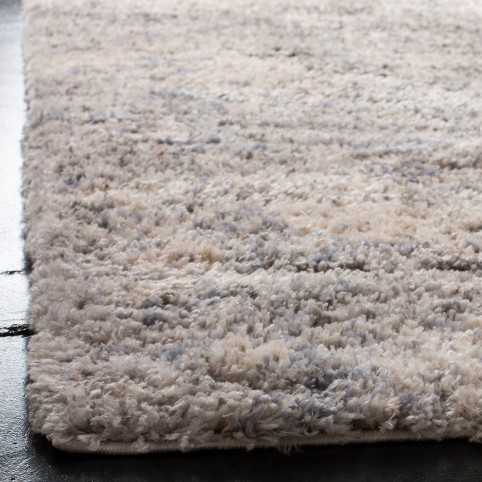 Safavieh Berber Shag Collection BER219 Rug, Grey/Cream, 5'3"x7'6"