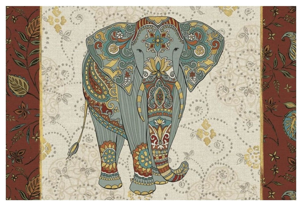 "Elephant Caravan IA" Digital Paper Print by Daphne Brissonnet, 50"x34"