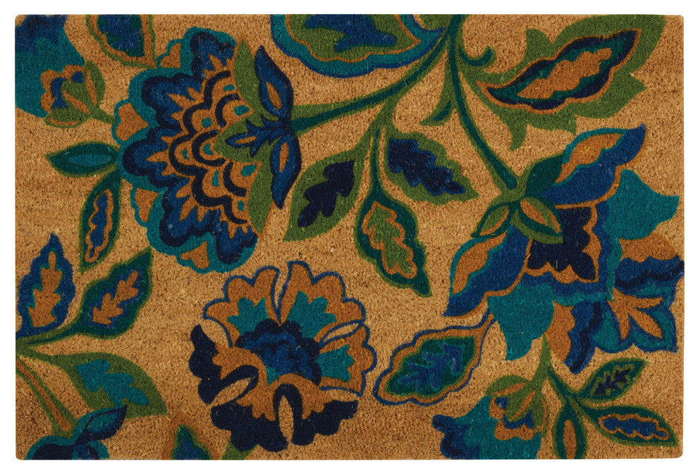 Waverly Greetings "Katia Work" Doormat, Aqua, 1'6"x2'4"