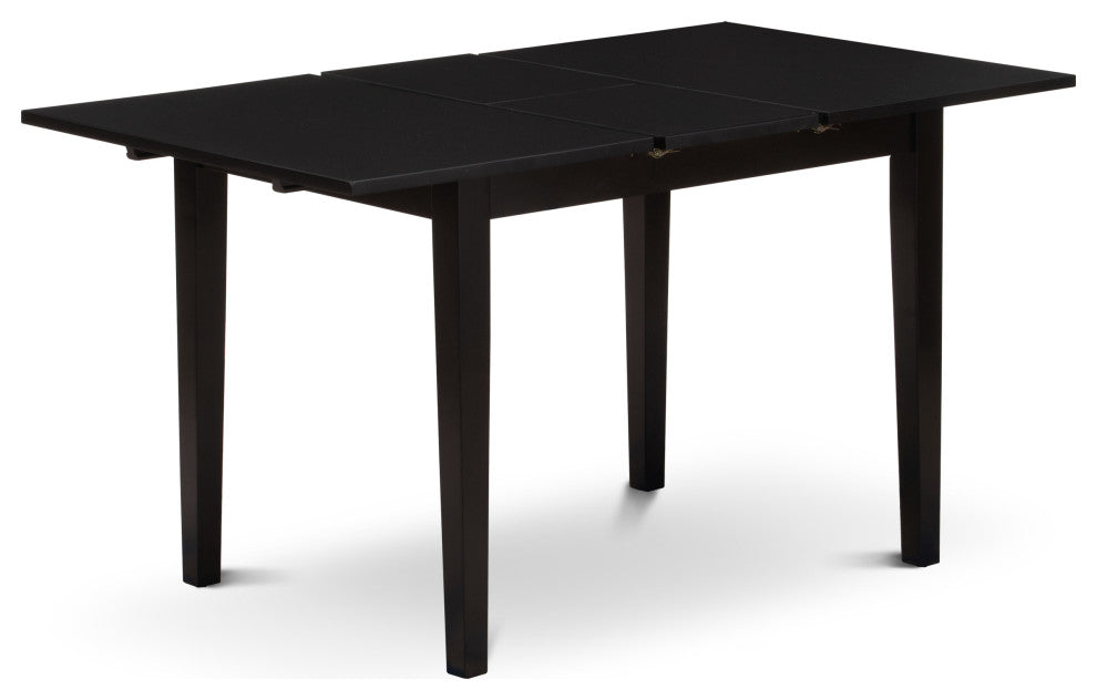 3-Pc Dining Table Set 2 Dining Chairs, Butterfly Leaf Dining Table, Black
