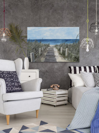 "Beach Wood Path" Painting Print on Wrapped Canvas, 12"x8"