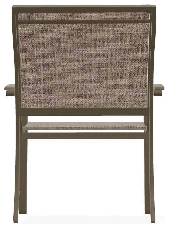 Bazza Sling Stackable Outdoor Dining Chair, Augustine Fennel/Beachwood