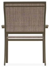 Bazza Sling Stackable Outdoor Dining Chair, Augustine Fennel/Beachwood