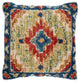 Surya Yuri YRI-003 18"x18" Pillow Cover, Ivory/Navy/Aqua/Burnt Orange/Mustard