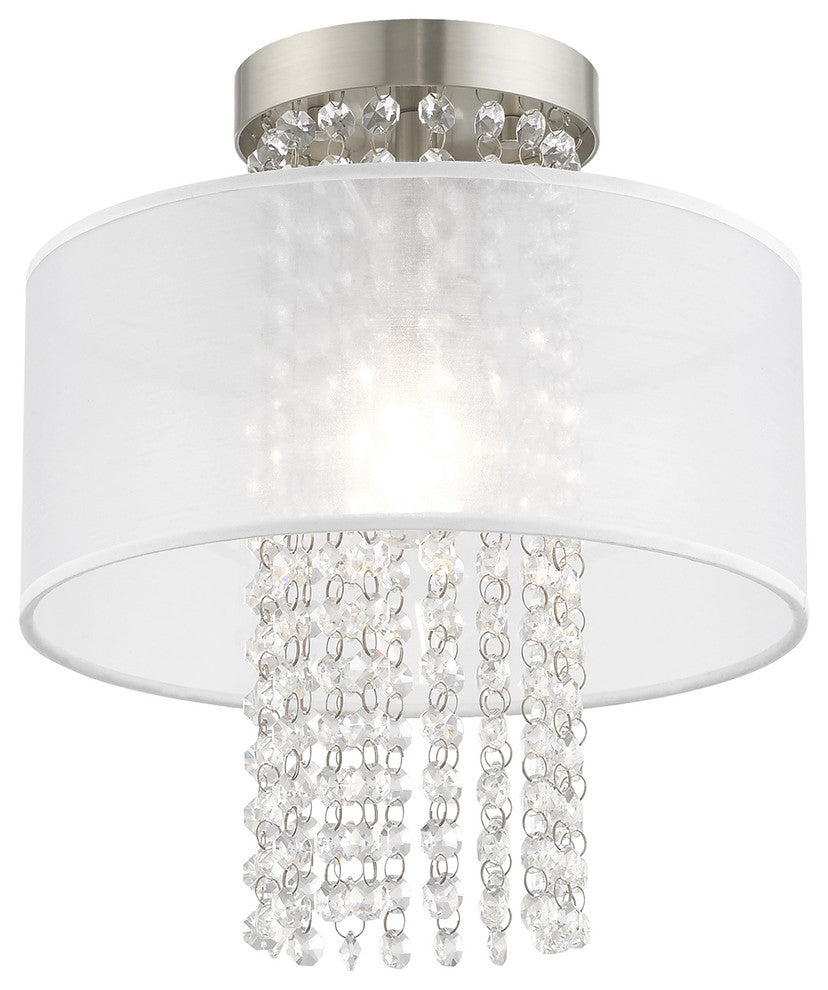 Livex Lighting Brushed Nickel 1-Light Ceiling Mount