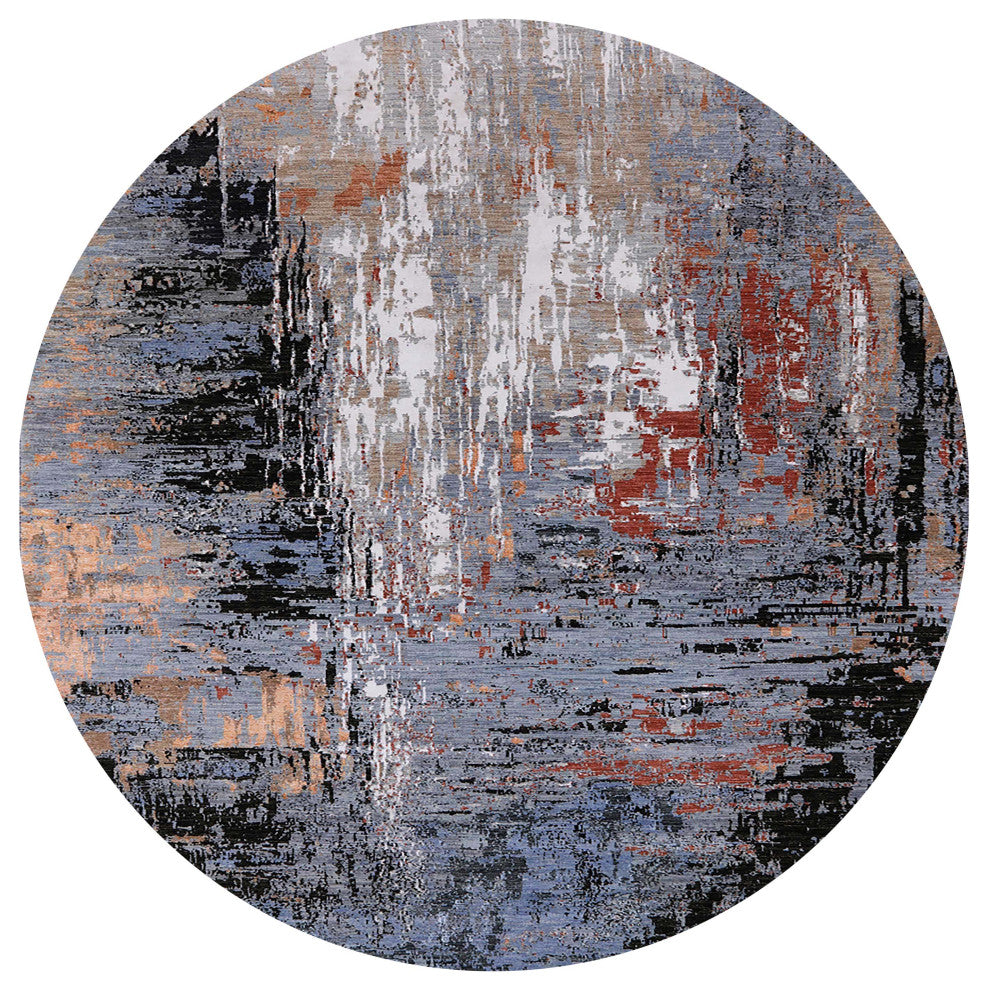 Ahgly Company Indoor Round Mid-Century Modern Area Rugs, 4' Round