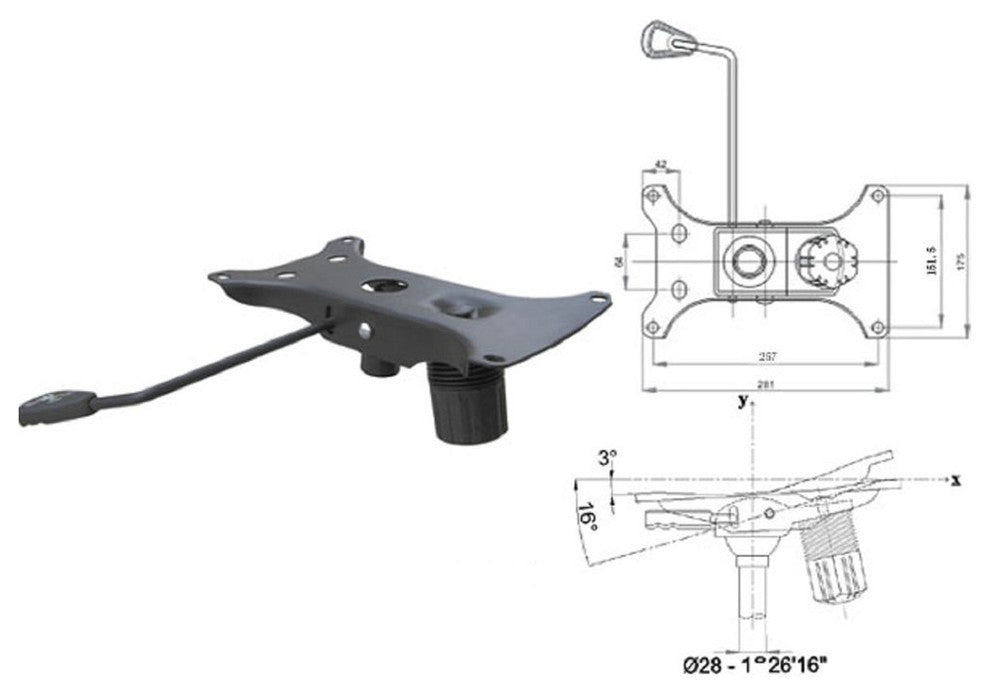 Replacement Pedal Office Chair Component For Chairs and Stools