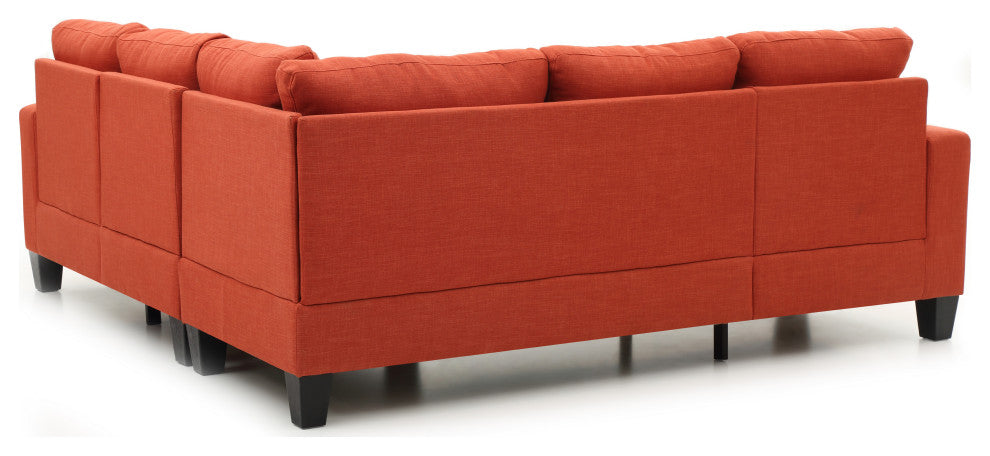 Kidd Sectional, Orange Twill Fabric