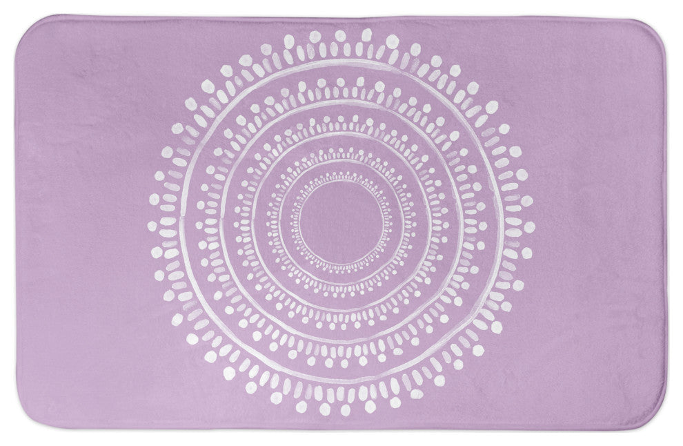 Centered Purple Boho Circle 21x34 Bath Mat