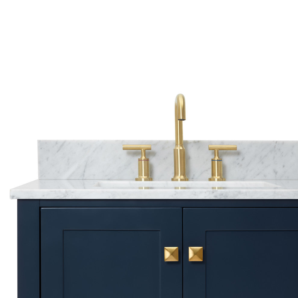 ARIEL Cambridge 43" Left Rectangle Sink Bath Vanity Carrara Marble