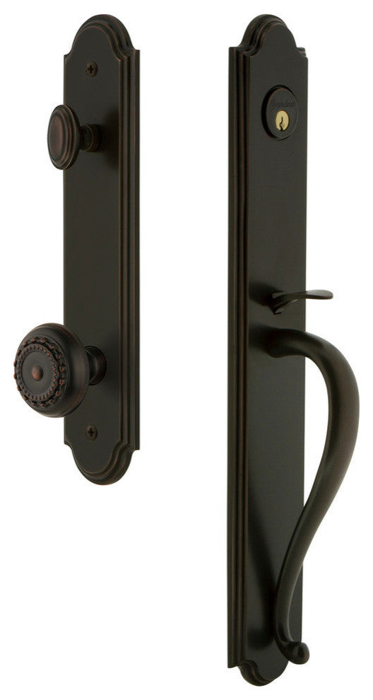Arc 1-Piece Dummy Handleset, S Grip and Parthenon Knob, Timeless Bronze, 848683