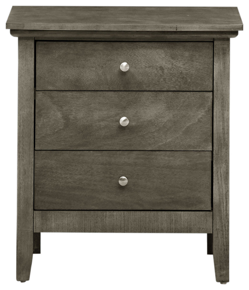 Whitley 3-Drawer Nightstand, Gray