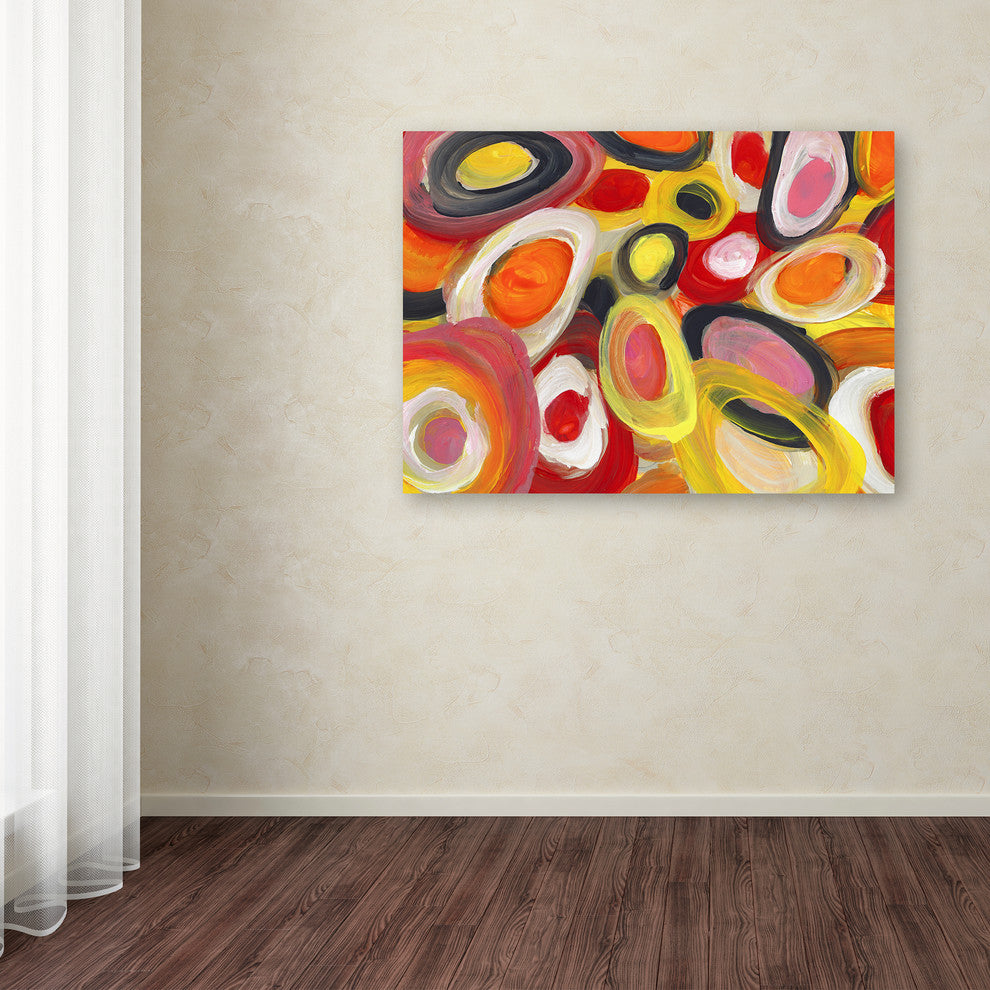 ''Colorful Abstract Circles 2'' Canvas Art, 47x35