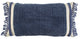 Blue Braided Stripe Macrame Fringe Lumbar Pillow