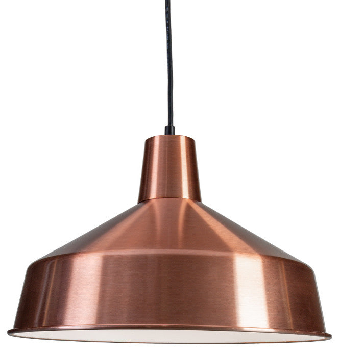 120V Commercial Grade Hanging Ceiling Pendant - 16" Diameter, Copper