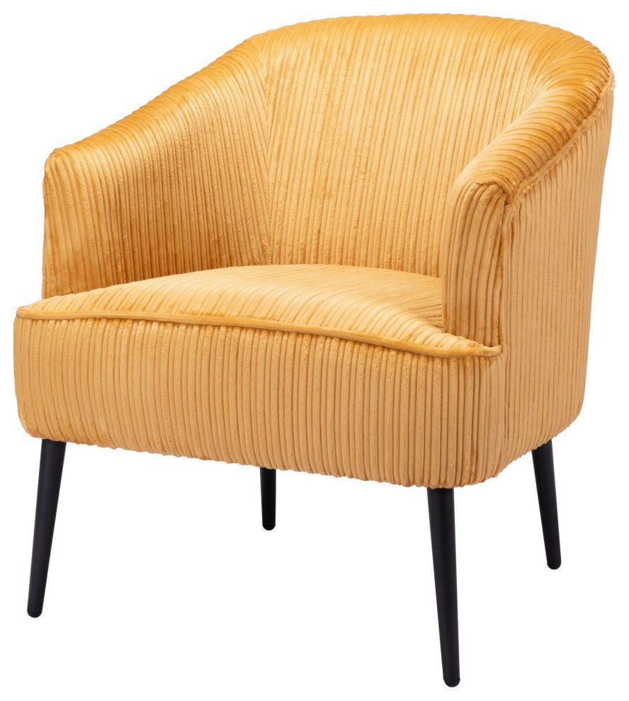 Accent Chair, Steel Metal, Fabric, Yellow, Black, Lounge Cafe Lobby Hospitality