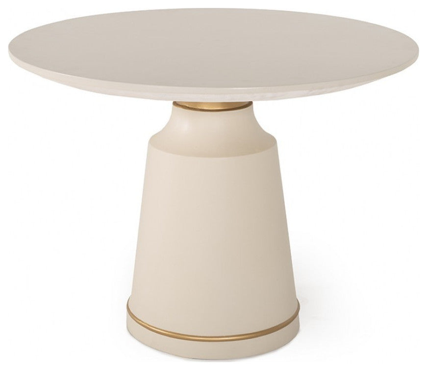 Modern Off-White Concrete and Antique Brass Coffee Table