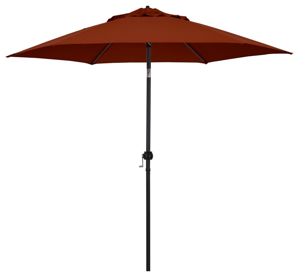 Astella 9' Round Outdoor Patio Umbrella With Push Tilt, Polyester Brick