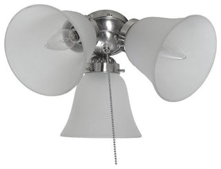 Basic Max 3-Light Ceiling Fan/Light Kit With Wattage Limiter, Satin Nickel