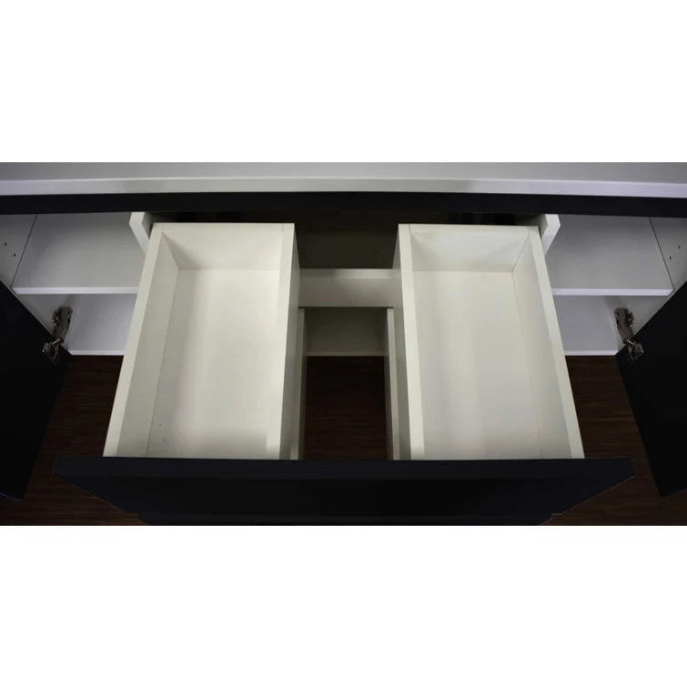 Salt 20Dx48" Floating Bathroom Vanity, Glossy Black With Acrylic Top