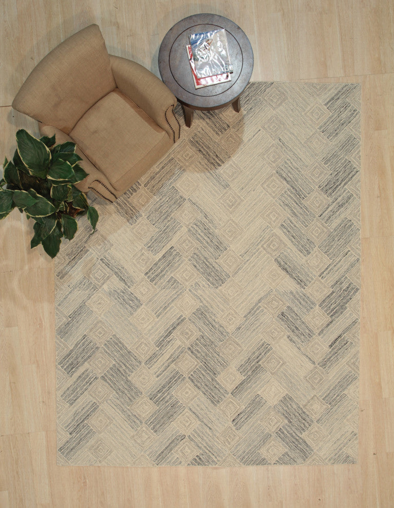 Multi-Colored Gray Transitional Geometric Modern Tufted Area Rug