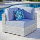 Convene Outdoor Patio Corner Chair Light Gray Light Blue