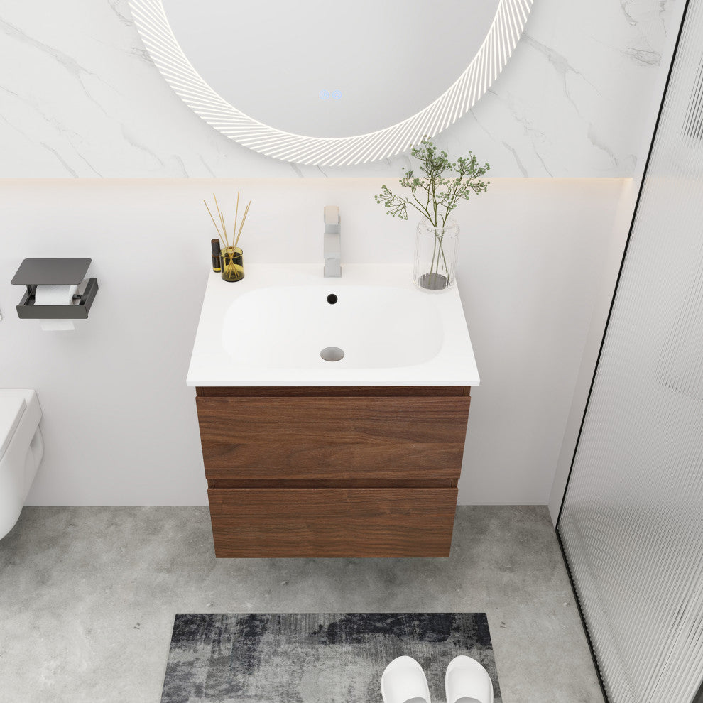 24" Wall-Mounted Bath Vanity, Top and Basin