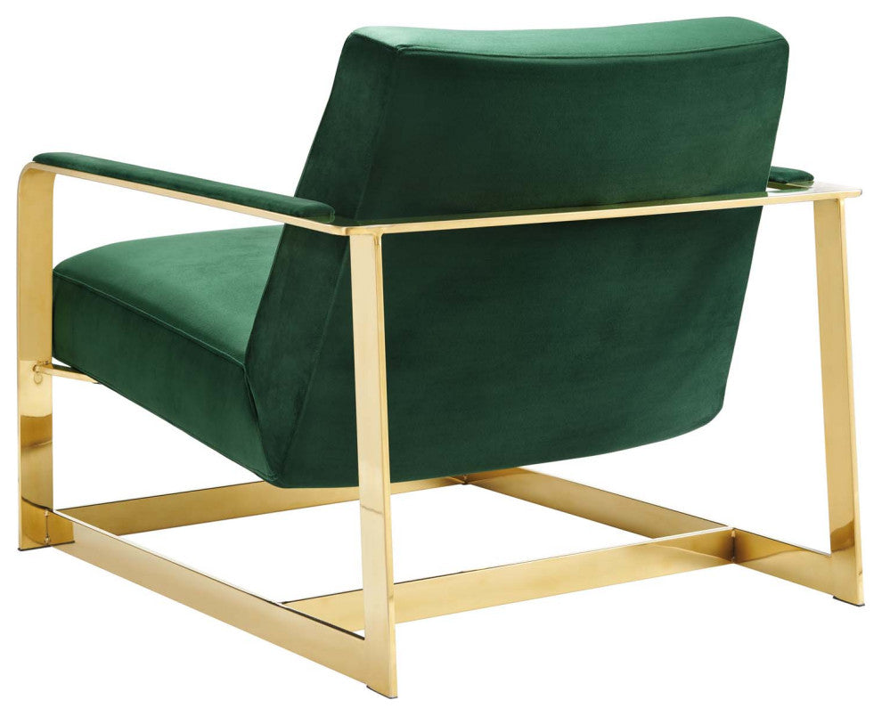 Seg Performance Velvet Accent Chair-Gold Emerald