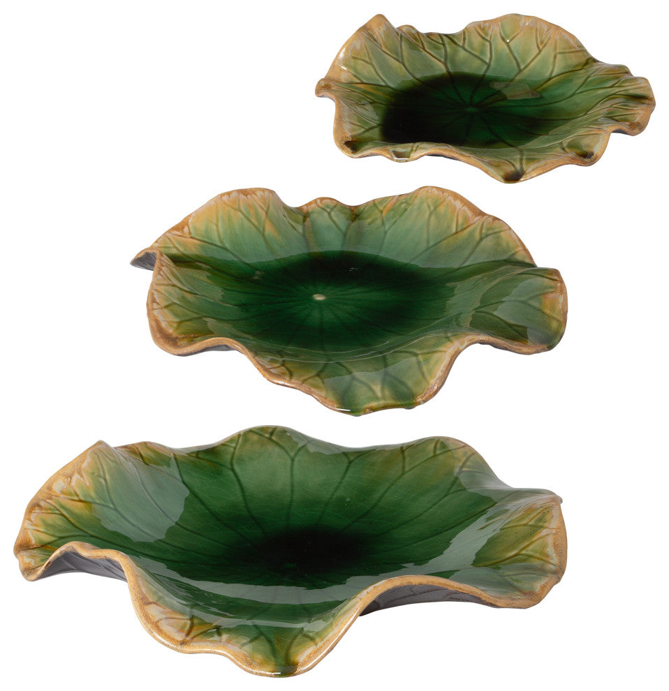 Uttermost Abella Green Ceramic Wall Decor, Set of 3