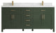 Cambridge 72 Double Sink Bath Vanity in Pewter Green 2" Calacatta Nuvo