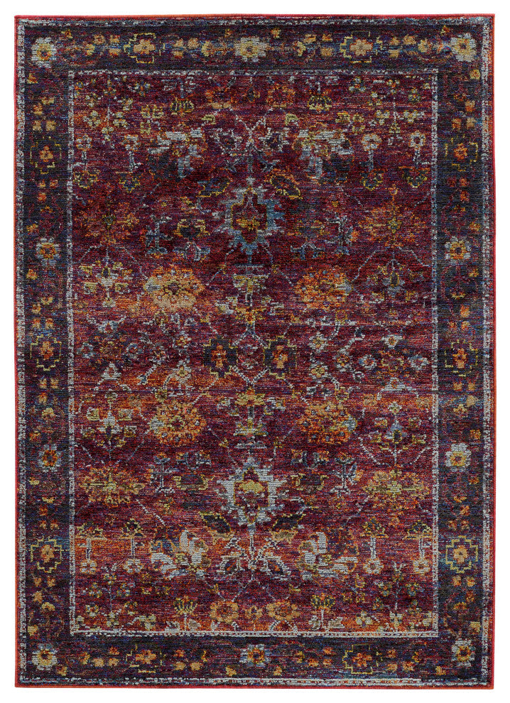 Adeline Floral Persian Red and  Multi Area Rug, 1'10"x3'2"