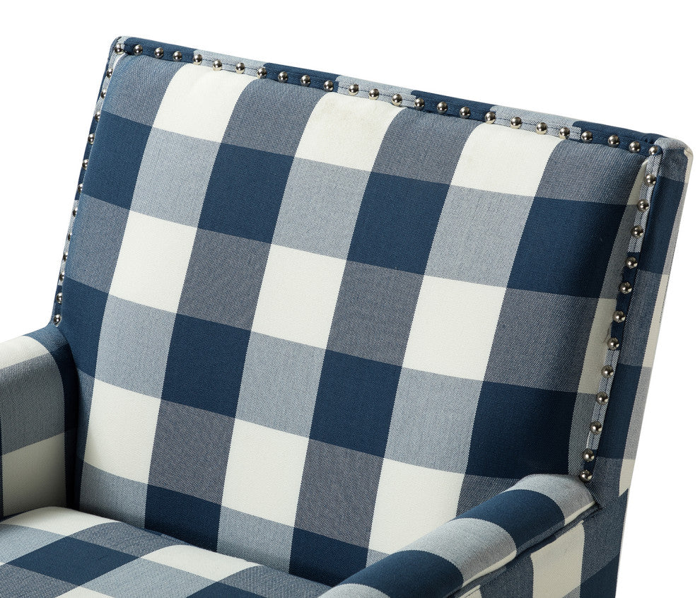 Herrera Classic Armchair With Pattern, Buffalo Navy