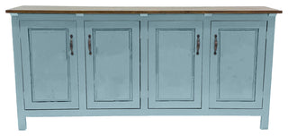 80" Modern Sideboard Buffet, Interesting Aqua