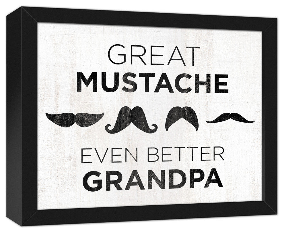 Great Mustache Grandpa 14x11 Black Framed Canvas