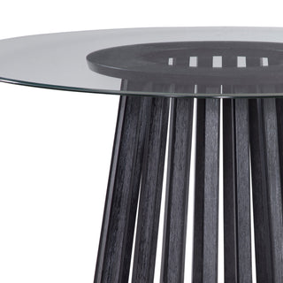 Mateo Dining Table - Glass Top - Ceruse Black