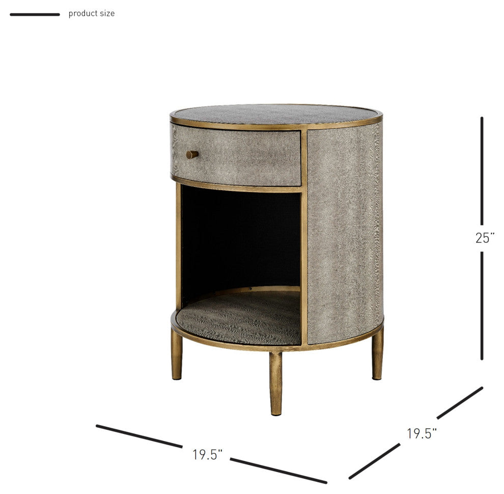 Loretta Faux Shagreen Side/ End Table